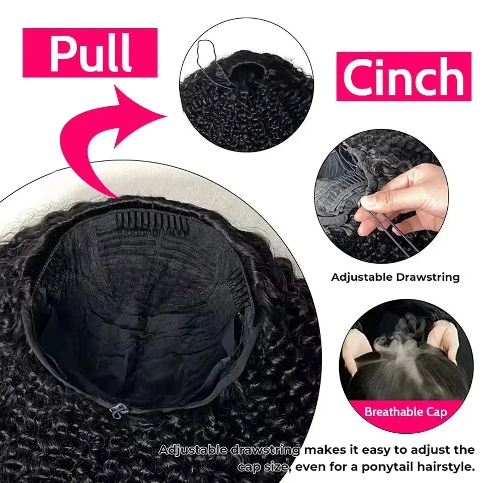 SOI CURLCARE- 250% Half Wig Human Hair Kinky Curly