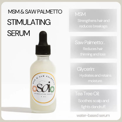Saw Palmetto Hair Growth Serum: MSM & Tea Tree Oil, Scalp Health